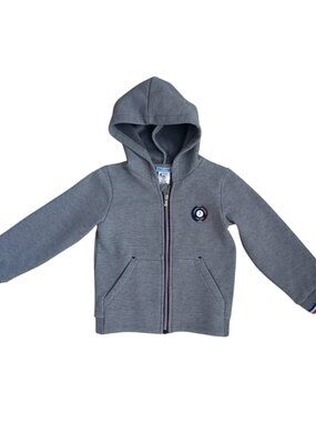 Jacadi Paris Boys Hoodie Size 6 Gray Zip Up Sweatshirt L’Esprit Sport Kids Jacke